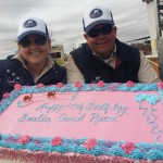20th Anniversary of the Boulia Camel Races. HAPPY BIRTHDAY with Secretary of 10 years, Shelley Norton and President Ben Brown.